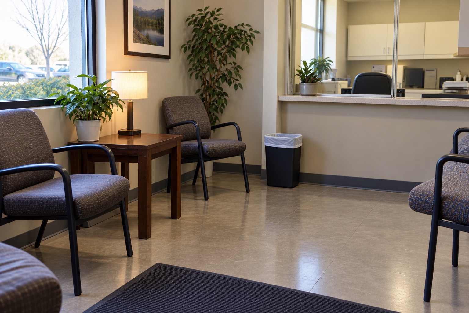 Waiting room after cleaning